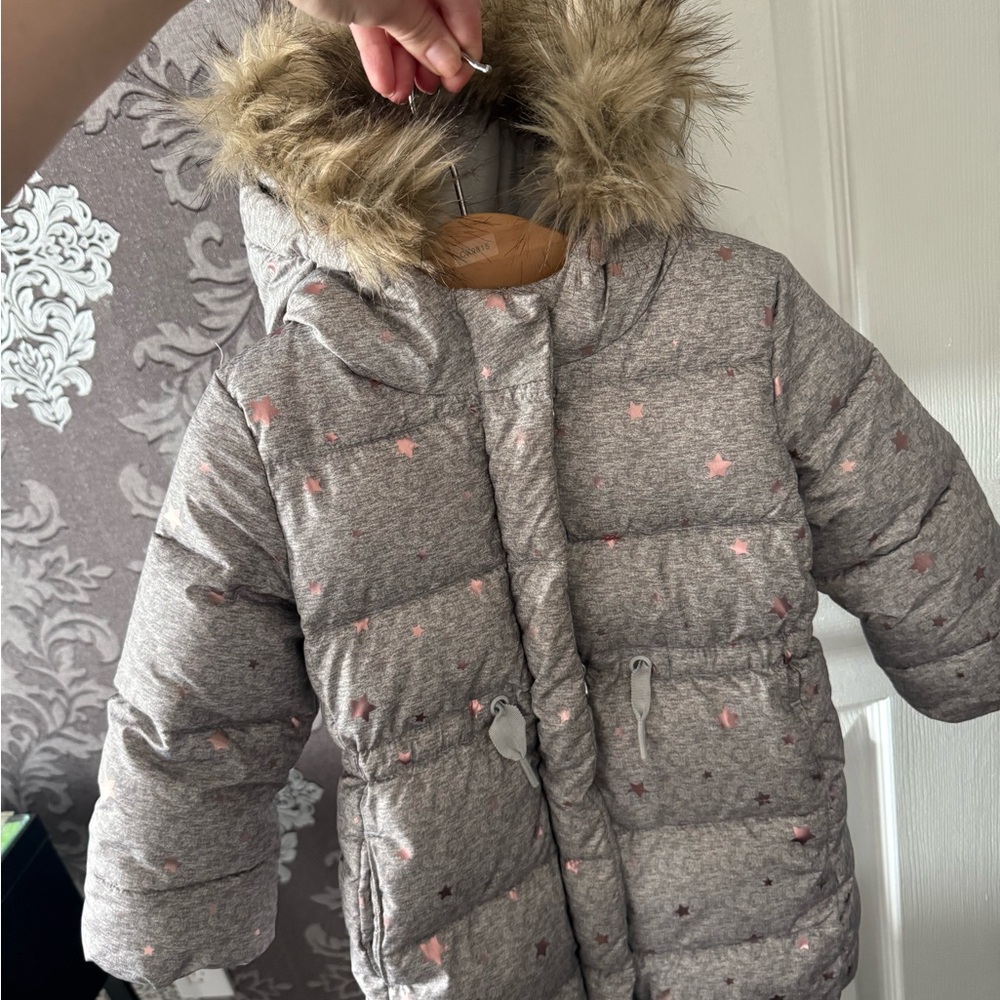 GAP Gray Jacket with Pink Star Accents